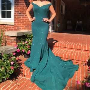 Jovani Green Sparkle Mermaid Gown